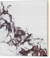 Abstract Alcohol In Background In Smokey Black, Red And Rust Tones Wood Print