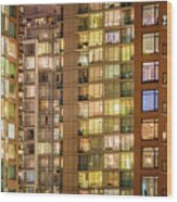 Abstract Apartment Buildings Wood Print