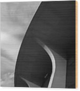 Abstract Architecture Design. Black And White Futuristic Exterio Wood Print