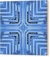 Abstract Columns 23 In Blue Wood Print