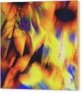 Abstract Daisy Vertical Wood Print