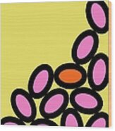 Abstract Ovals On Yellow Wood Print