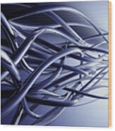 Abstract Squiggly Lines (digital) Wood Print