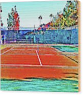 Abstract Tennis Court Wood Print
