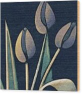 Abstract Tulip Flowers - 1 Wood Print