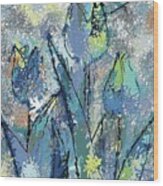 Abstract Tulip Flowers - 6 Wood Print