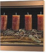 Advent Wreath In Bronze Wood Print