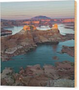 Aerial View Of Alstrom Point, Page Arizona Wood Print