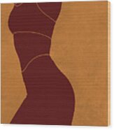 Aesthetique - Female Figure - Minimal Contemporary Abstract 03 Wood Print