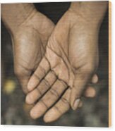 African American Hands Held Together Wood Print