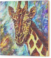 African Giraffe Wood Print