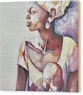 African Woman Wood Print