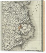 Albemarle And Pantego Railroad Vintage Map 1887 Wood Print