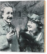Albert And Elsa Einstein Wood Print