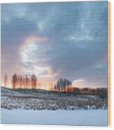 Alberta Winter Dawn Wood Print