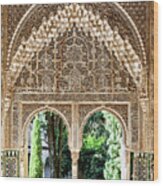Alhambra Windows Wood Print