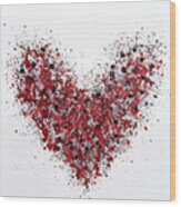 Alizarin Crimson Heart Wood Print