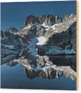 Alpine Blue Reflection Wood Print