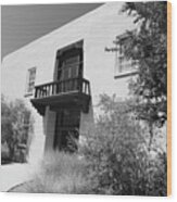 Alumni Chapel On The Campus Of The University Of New Mexico In Black And White Wood Print