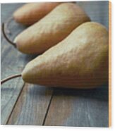 Amber Pears Wood Print