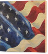 American Flag Wood Print