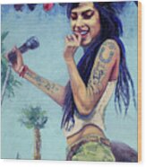 Amy Winehouse Coachella Festival, 2017 Wood Print