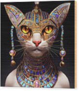 An Egyptian Cat Warrior Named Amulet Wood Print