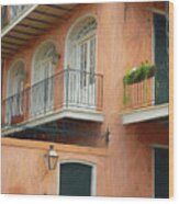An Impression Of A French Quarter Home Wood Print