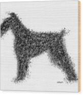 An Irish Terrier Painting In Black And White  Splatter 3x2 Ratio Wood Print