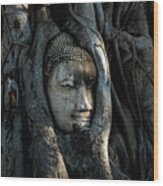 The Fallen Kingdom - Buddha Statue, Wat Mahathat, Thailand Wood Print