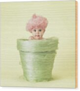 Annabelle In Flowerpot Wood Print