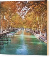 Annecy France Idyllic Canal Du Vasse Wood Print