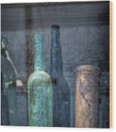 Antique Bottles In Bodie Wood Print