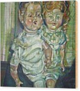 Antique Dolls Wood Print