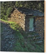 Antique Schist House Near Piodao Wood Print