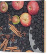 Apples Blackberries And Spice Wood Print