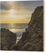 Approaching Sunset At Point Dume Wood Print