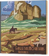 Arizona Retro Vintage Travel Poster Wood Print