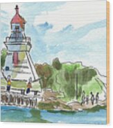 Around The Lighthouse Wood Print