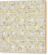 Art Deco Hexagon Pattern - 01 Wood Print