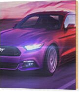 Art - The Great Ford Mustang Wood Print