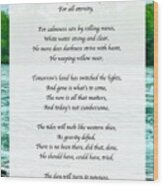 As The Waves Come Rolling In Poem Wood Print