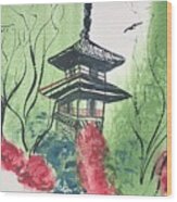 Asian Pagoda Wood Print