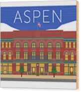 Aspen Hotel Jerome Blue Wood Print