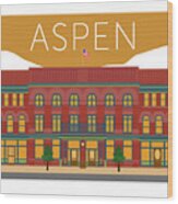 Aspen Hotel Jerome Gold Wood Print
