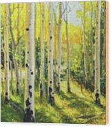Aspen Vista In Santa Fe New Mexico Wood Print