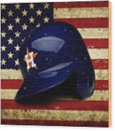 Astros Batting Helmet Wood Print