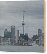 Auckland Skyline Wood Print