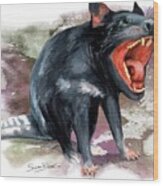 Australian Tasmanian Devil Wood Print