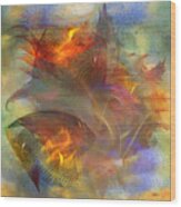 Autumn Ablaze - Square Version Wood Print